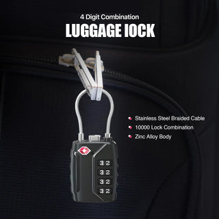 4 Digit Combination TSA Customs Lock for Luggage & Bags