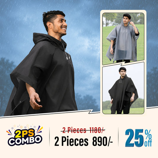 Military Green Backpack Poncho-Style Raincoat