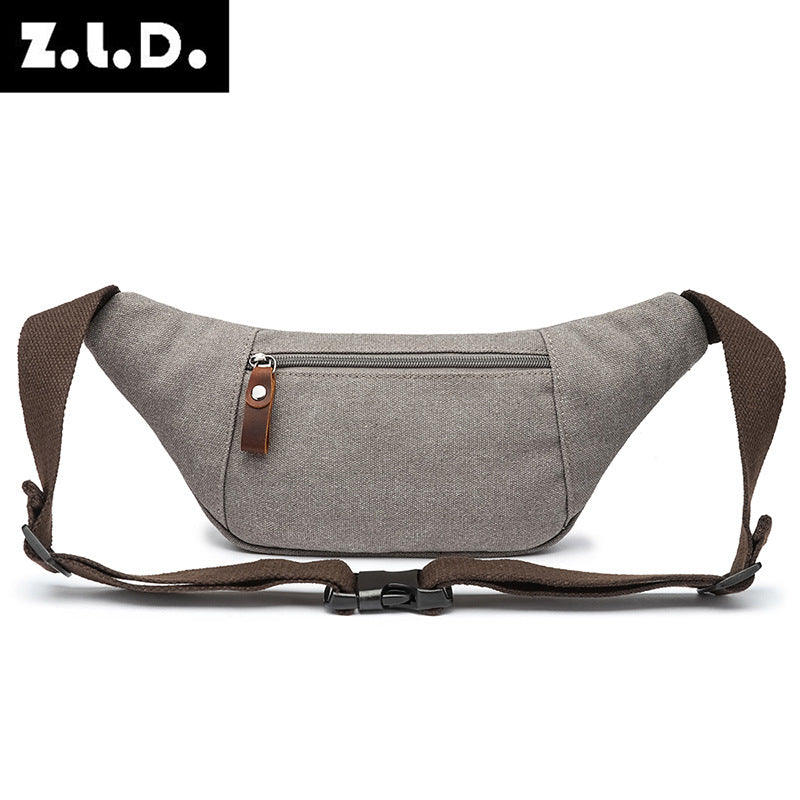 ZUOLUNDUO Trendy Retro Style Canvas Waist Shoulder Bag
