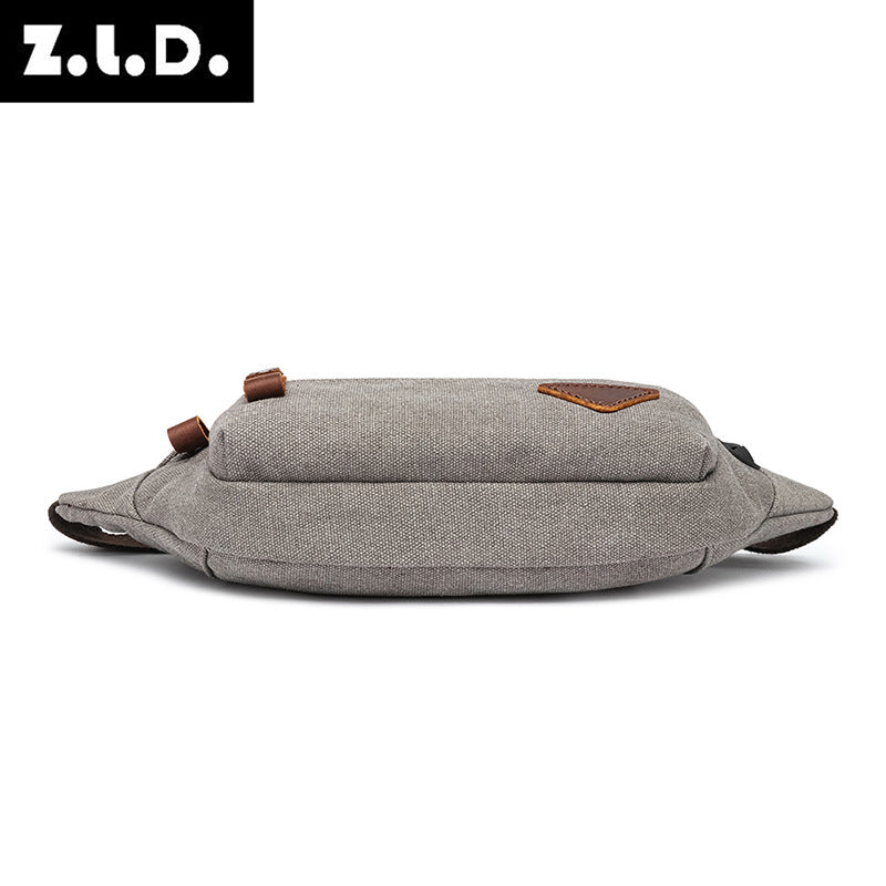 ZUOLUNDUO Trendy Retro Style Canvas Waist Shoulder Bag