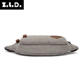 ZUOLUNDUO Trendy Retro Style Canvas Waist Shoulder Bag