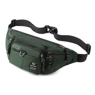 Men's Waterproof Nylon Chest Bag Crossbody Shoulder Backpack Black