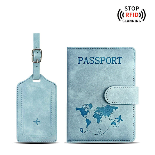 PU leather Travel Passport Cover Card ID Holders & luggage tag