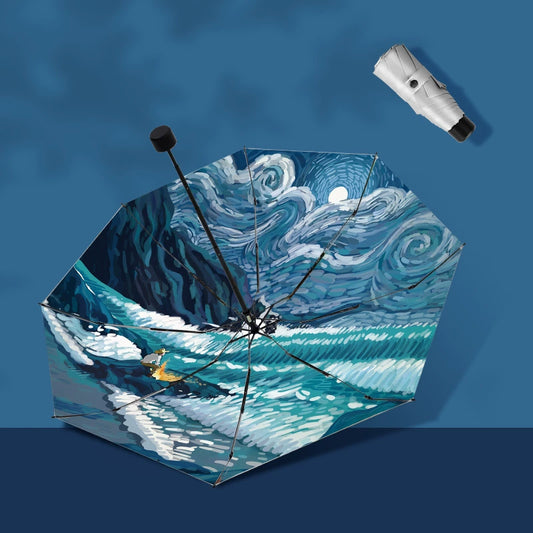 Starry Night Printed Automatic All Season Umbrella