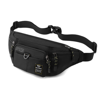 Men's Waterproof Nylon Chest Bag Crossbody Shoulder Backpack Black