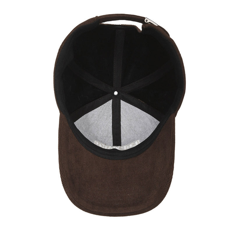 New corduroy letter embroidery baseball caps