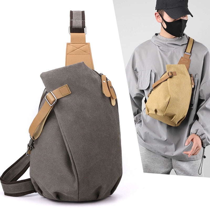 Large capacity chest bag men's crossbody bag, Men's casual chest bag