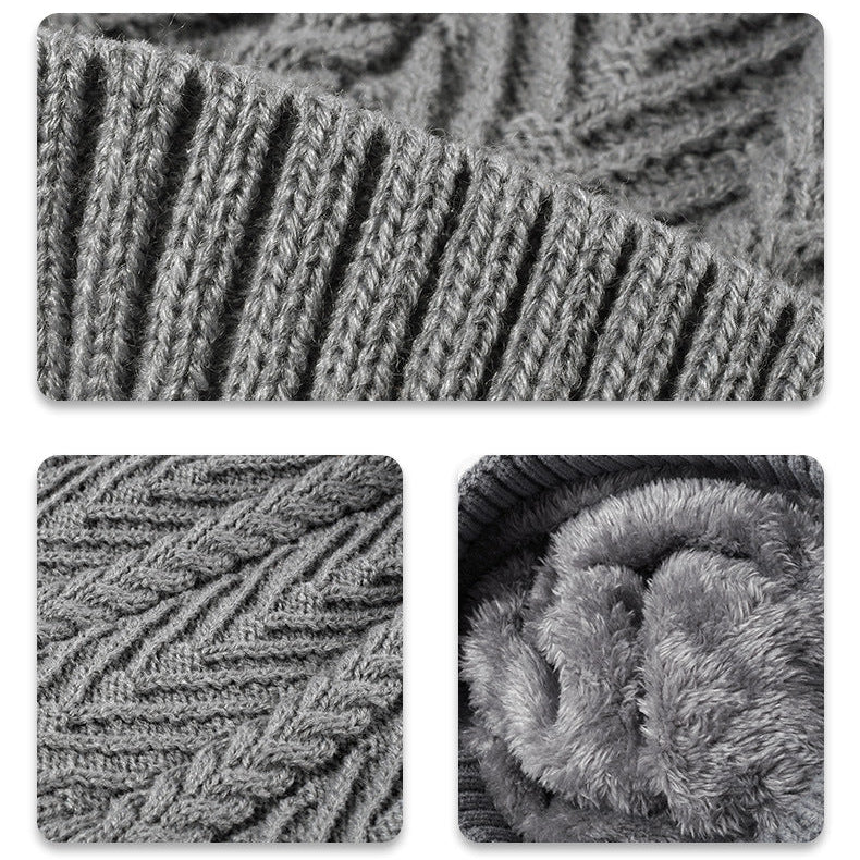 শীতের উষ্ণ ঘন জ্যাকার্ড বিনি নটেড টুপি