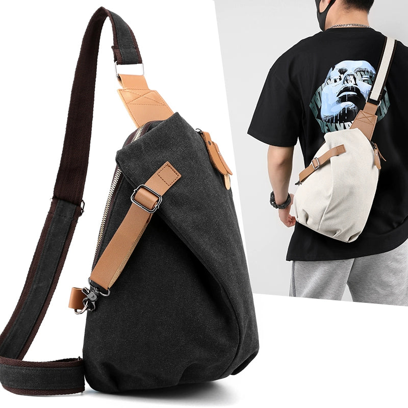 Large capacity chest bag men's crossbody bag, Men's casual chest bag
