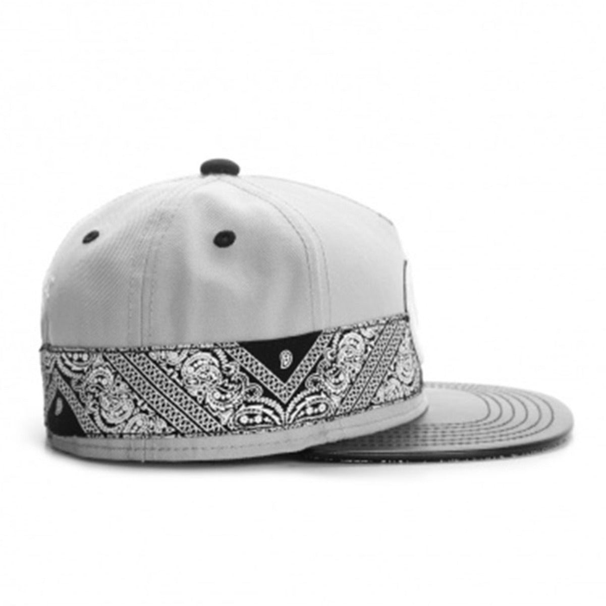Big C cashew pattern print embroidery flat brim Snapback Cap