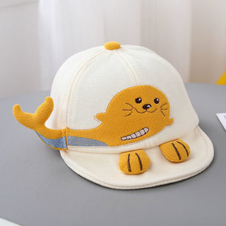 Soft Brimmed Baseball Caps for Cute Babies with Cute Otter