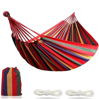 Outdoor Breathable Polycotton Striped Camping Hammock