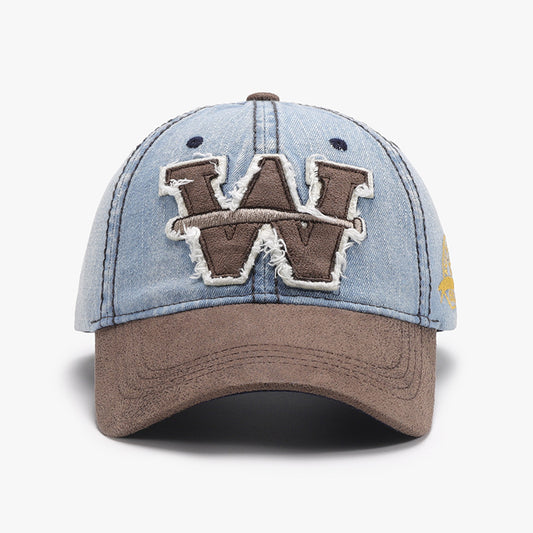 Letter patch color blocking men's and women's versatile breathable soft top baseball cap