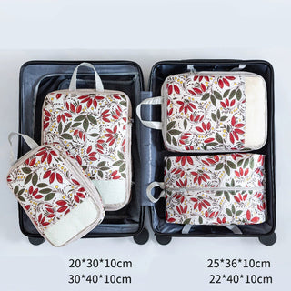 Printed travel pouch compression 4pcs set Travel Storage Bag