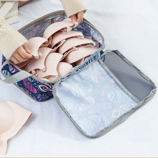 Printed travel pouch compression 4pcs set Travel Storage Bag