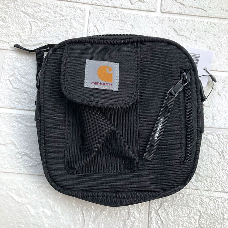 Cross-body bag men's and women's shoulder bag, bungee small square bag for travel.