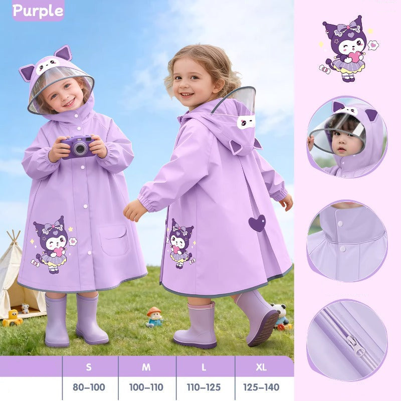 Zhengyu Kids EVA Full-Body Rain Poncho Cute Dinosaur