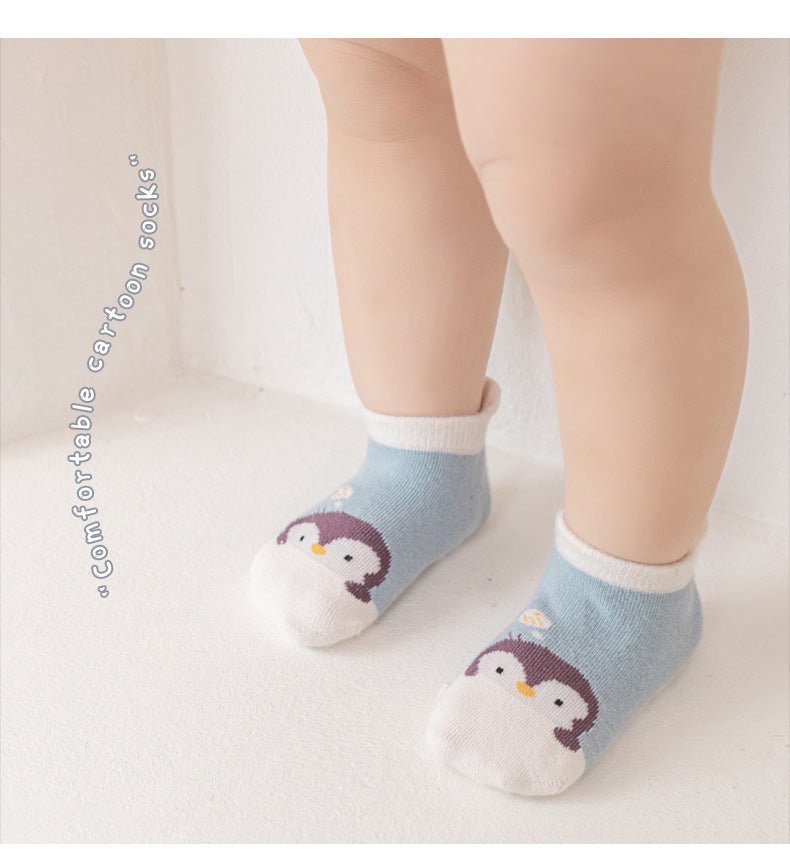 All Seasons Non-Slippery Heel Style Cartoon Printed Soft and Comfortable Baby Socks