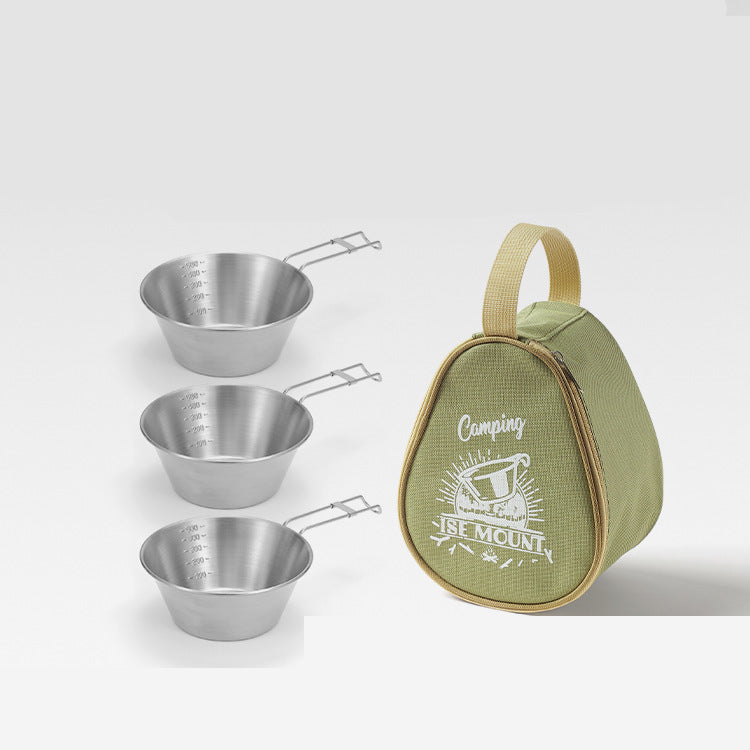 Sansui 304 Stainless Steel Folding Camping Cup Wide Mouth