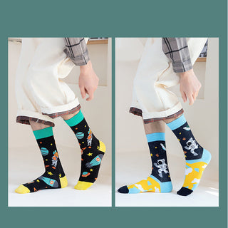Cartoon color trendy cotton autumn and spring socks for men & women