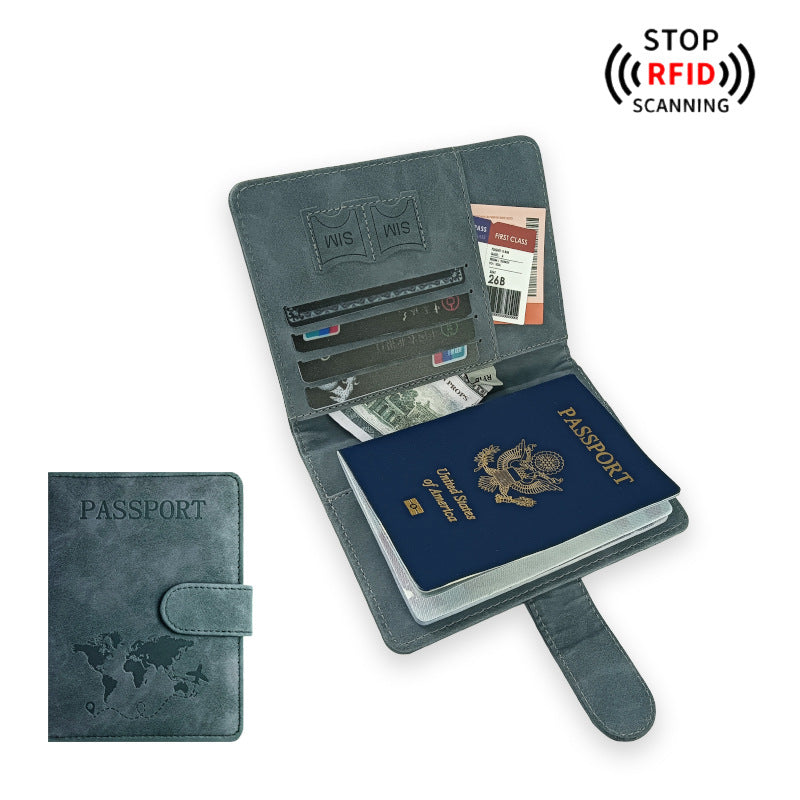 পিইউ চামড়ার ভ্রমণ পাসপোর্ট কভার কার্ড আইডি হোল্ডার এবং লাগেজ ট্যাগ