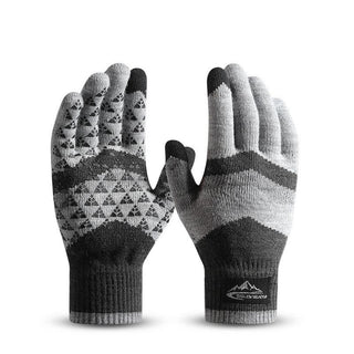 Winter Knitted Warm Fleece Outdoor Cycling Anti Slip Woolen Gloves