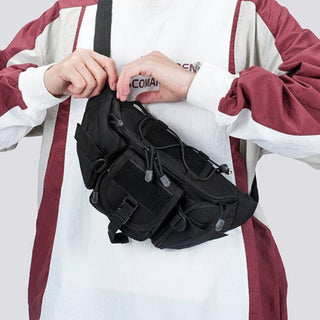 9638 Waterproof Wear-Resistant Nylon Sports Belt Bag Black