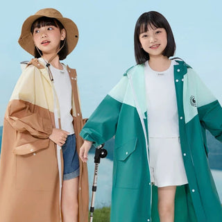 Boys Raincoat With Backpack Slot Waterproof Zipper