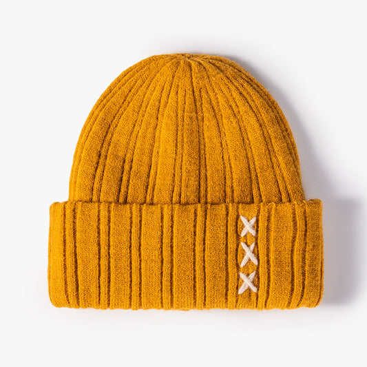 Korean version jacquard stitched woolen thickened and warm beanie