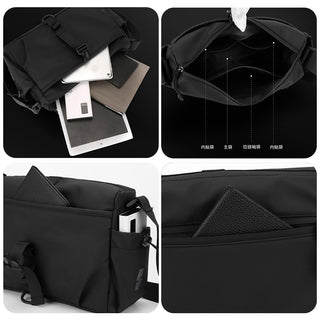 Men's Nylon Crossbody Bag Waterproof Commuter Shoulder Bag Olive