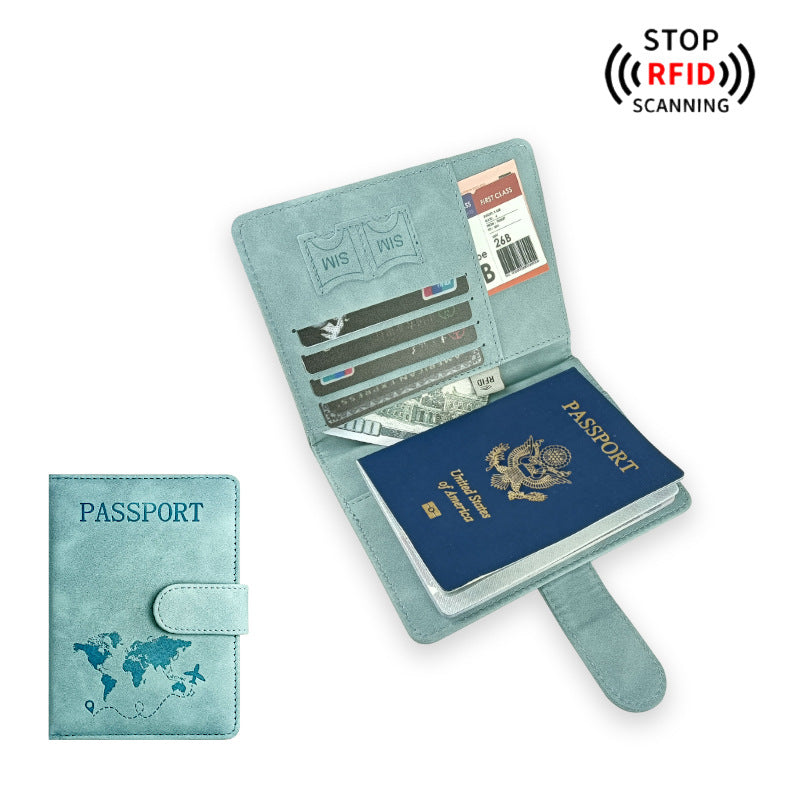 পিইউ চামড়ার ভ্রমণ পাসপোর্ট কভার কার্ড আইডি হোল্ডার এবং লাগেজ ট্যাগ