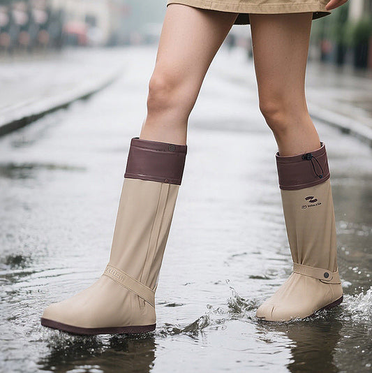 PVC Waterproof High Boot Shoe Covers, Non-Slip, Thickened