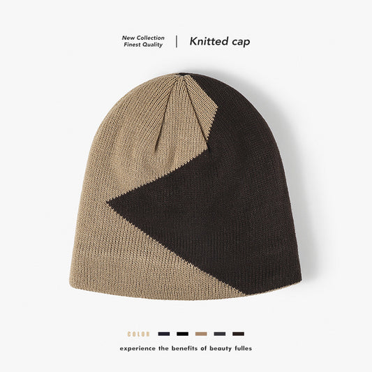 Winter thickened double tone fleece ear protection beanie