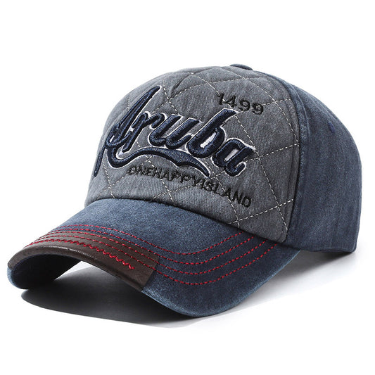 New washed and worn-out three-dimensional embroidery baseball caps