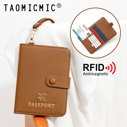 PU Lather RFID Anti-Theft Travel Passport & Card Holder For women