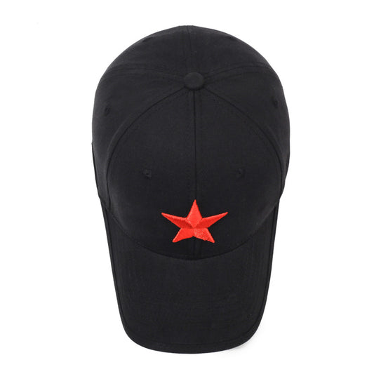 Solid Top Embroidery Style Five-Pointed Star Cap