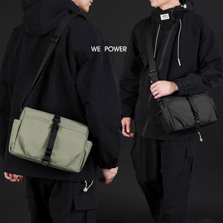 Men's Nylon Crossbody Bag Waterproof Commuter Shoulder Bag Olive