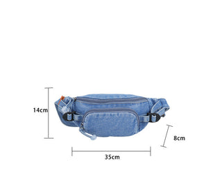 Denim Chest Crossbody Waist Bag Japanese Style
