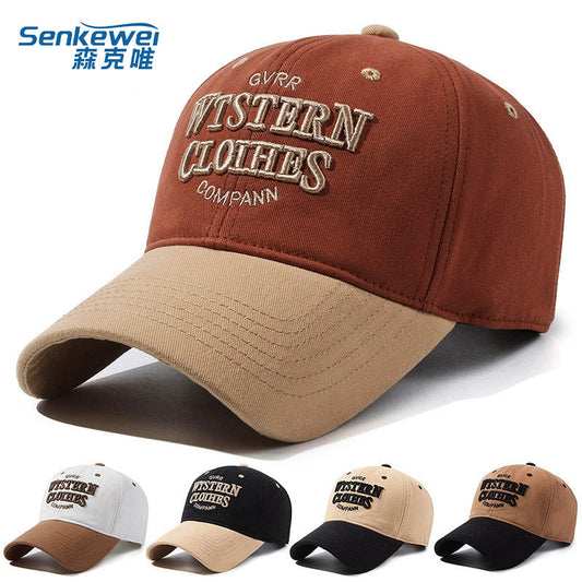 Color-blocked retro contrasting four seasons baseball cap