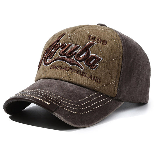 New washed and worn-out three-dimensional embroidery baseball caps