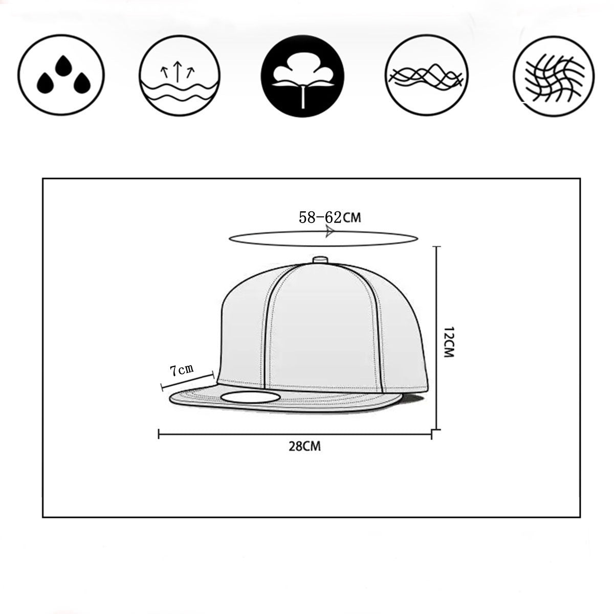 Retro Flat Brim Snapback Hip-Hop Streetwear Cap
