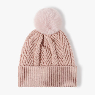 Winter warm thickened jacquard beanie knotted hat