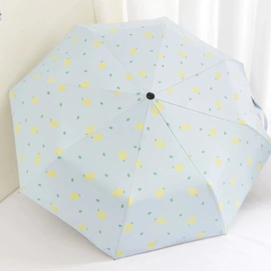 Carriable , Small print folding rain and sun umbrella
