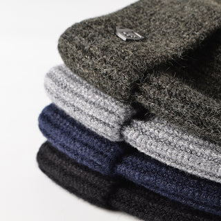 Winter solid color knit hat men's warm beanie hat