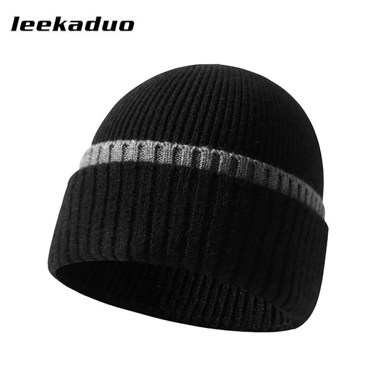 Yarn knitted winter  men's and women's thickened beanie hat