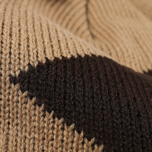 Winter thickened double tone fleece ear protection beanie