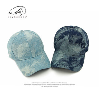 All Season washed denim baseball hard top ethnic jacquard cap