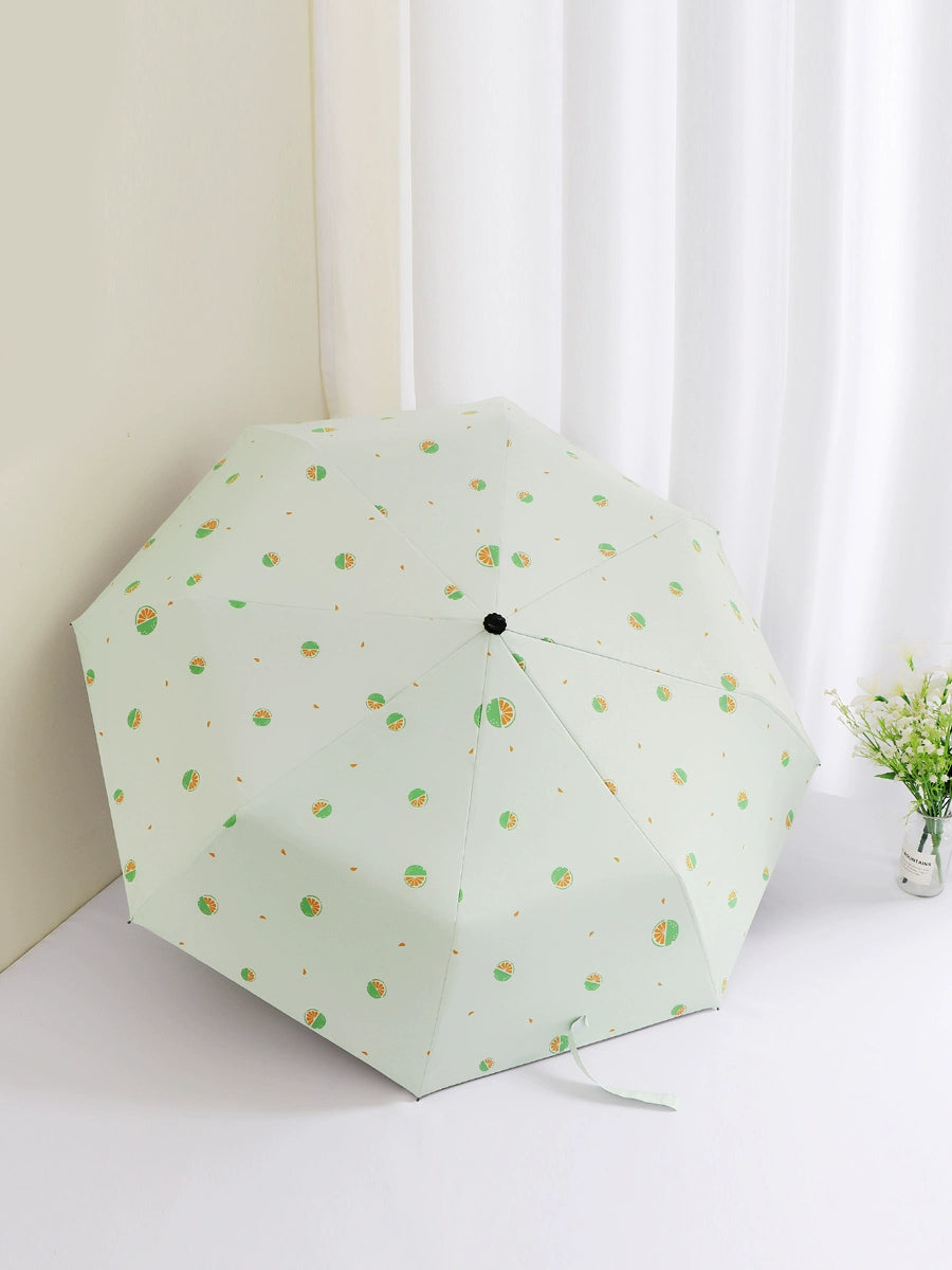 Carriable , Small print folding rain and sun umbrella