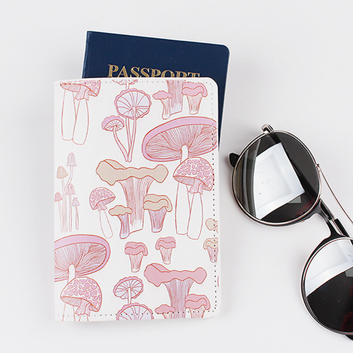 PU leather print Travel Passport Cover Card ID Holder