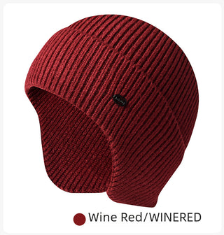 Winter knitted solid color warm ear protection outdoor riding wool hat